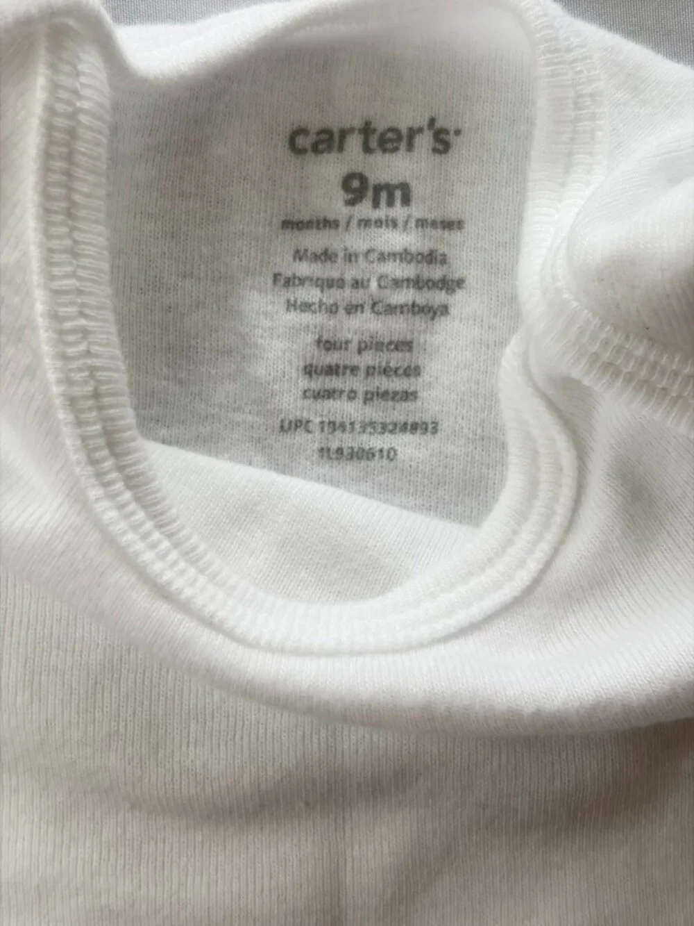 Carter's Baby Bodysuit Tee Set 9 Months Dinosaur White Basics Lot of 6 Infant